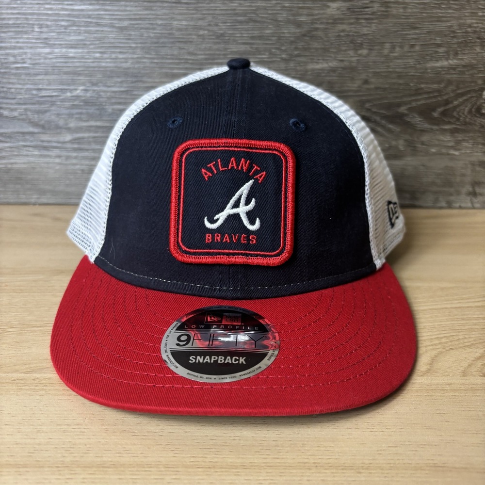 Atlanta Braves Hat Snap Back Blue Trucker MLB Baseball Low Profile New Era NEW